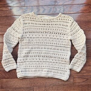 Peek Women's Beige Open-Knit Sweater